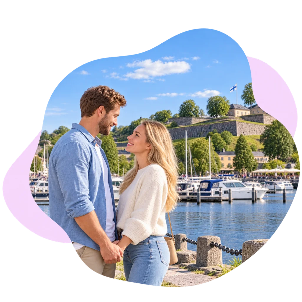 Pariskunta jakaa yhteisen hetken.