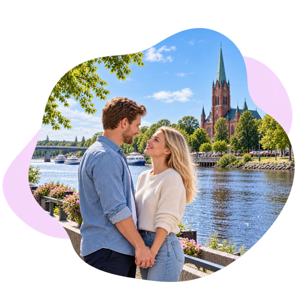 Pariskunta jakaa yhteisen hetken.