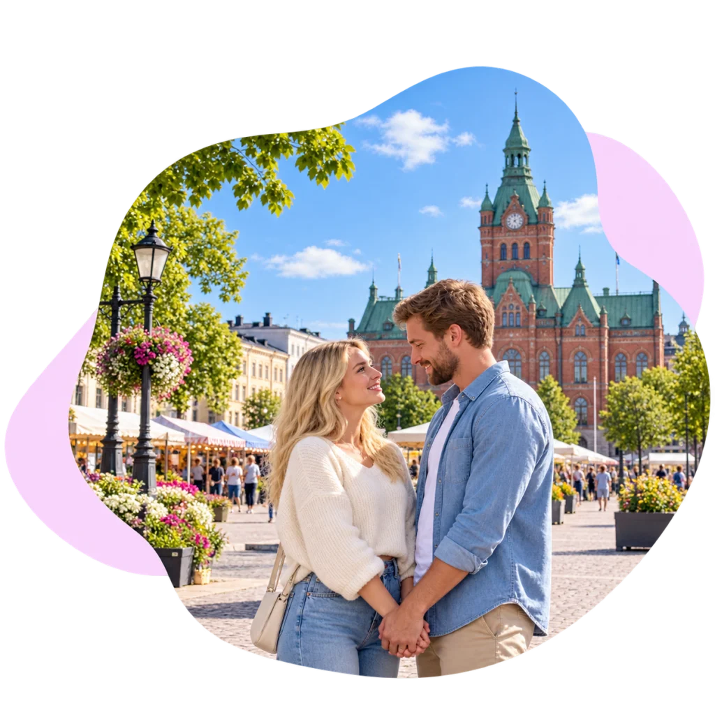 Pariskunta jakaa yhteisen hetken.