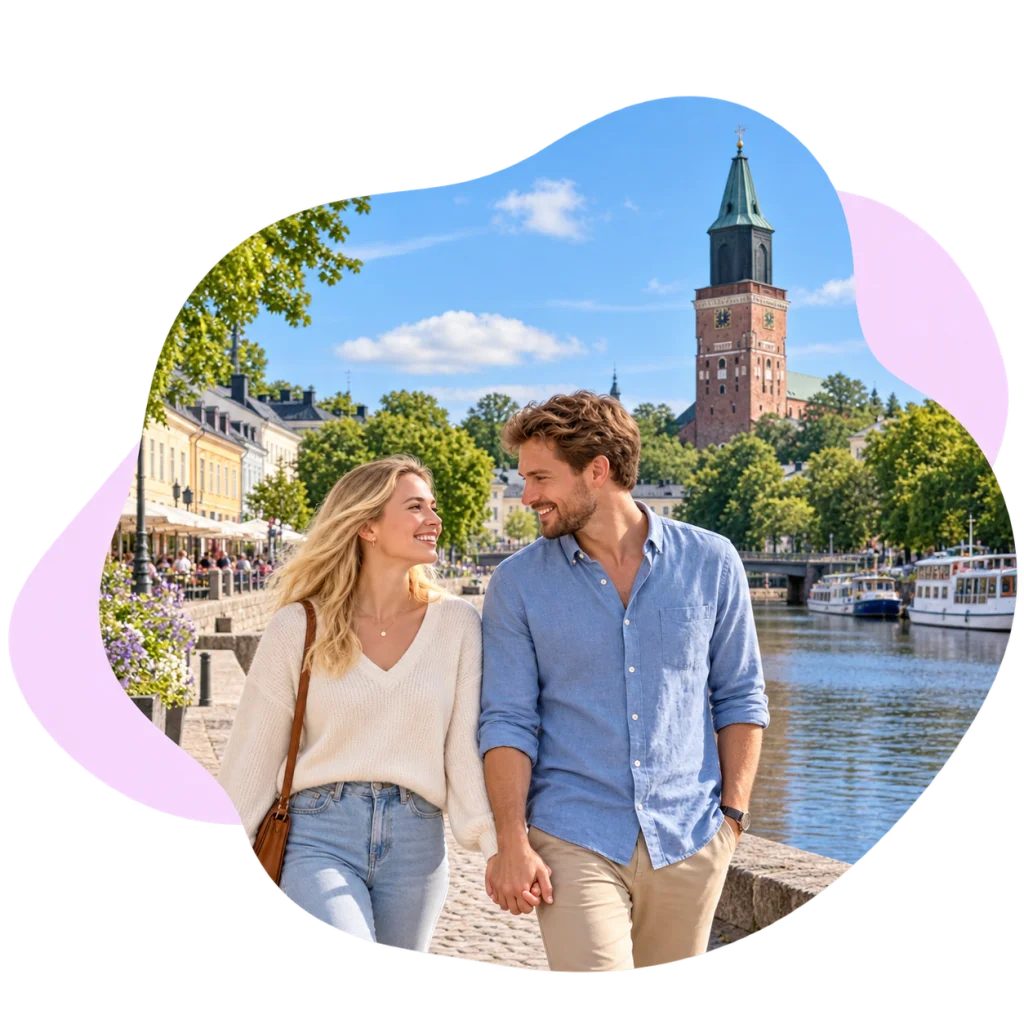 Pariskunta jakaa yhteisen hetken.